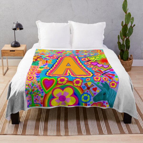 Item preview, Psychedelic Letter A Art | Colourful Retro Alphabet Design designed and sold by Vividality.
