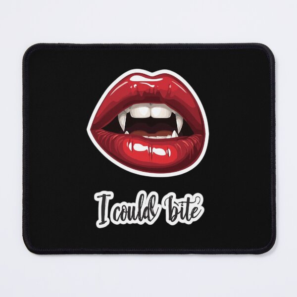 Item preview, Red Vampire Lips Illustration – “I Could Bite” Bold Feminine Art designed and sold by Mintiko2.