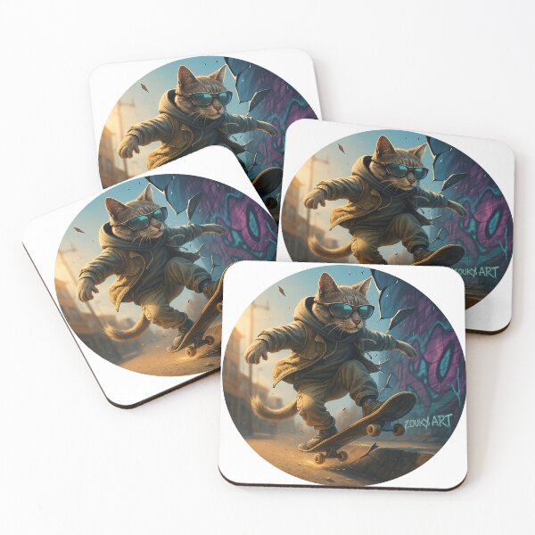 Item preview,  Skateboarding Cat – Defying Gravity with Style designed and sold by Zouky.art.