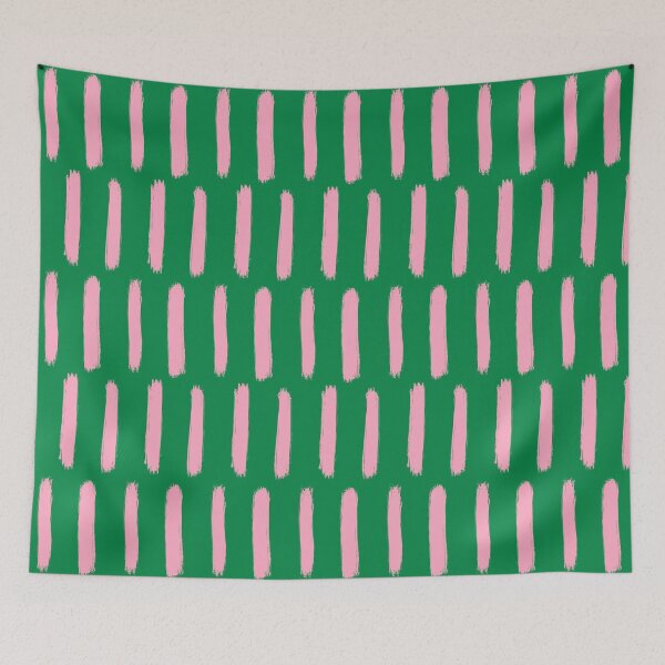 Item preview, Pink on Green Brush Stroke Stripes designed and sold by OneThreeSix.