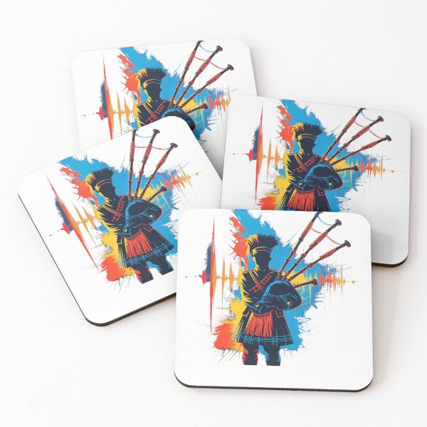 Item preview, Scottish Bagpiper - Abstract Scotland Art Gift designed and sold by Loom on the Loch.