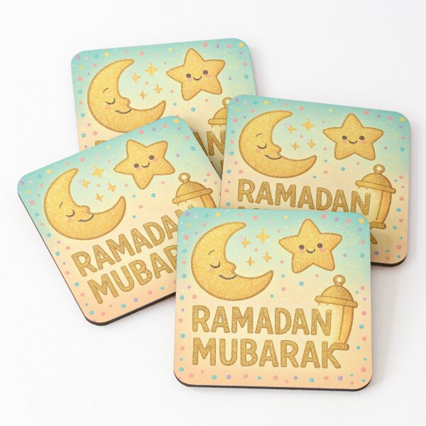Item preview, Ramadan Mubarak Greeting Card (V.6) -Cute Lantern Moon and Star Design designed and sold by D-Islamic.