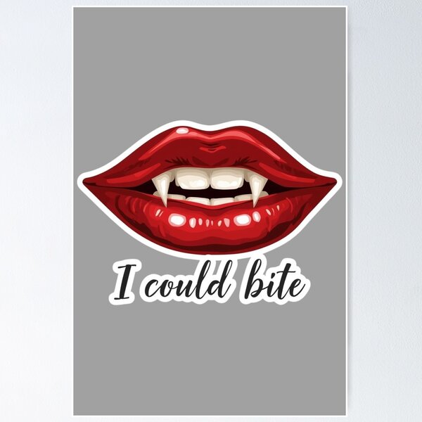 Item preview, Glossy Red Lips Illustration – “I Could Bite” Feminine Pop Art designed and sold by Mintiko2.