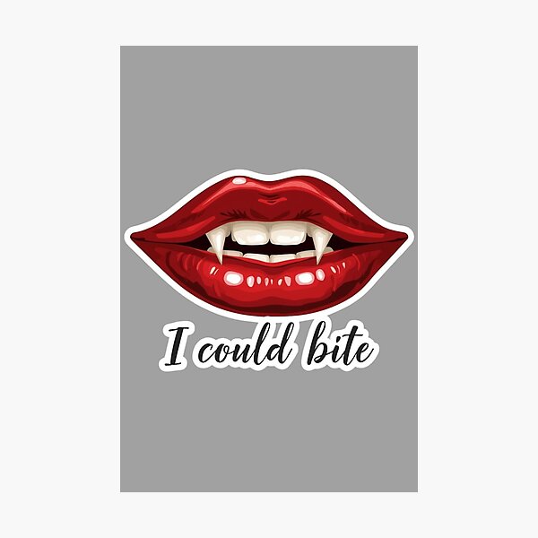 Item preview, Glossy Red Lips Illustration – “I Could Bite” Feminine Pop Art designed and sold by Mintiko2.