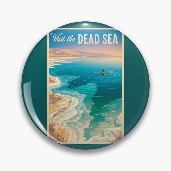 Item preview, Dead Sea Illustration Travel Art Vintage designed and sold by KrisSidDesigns.