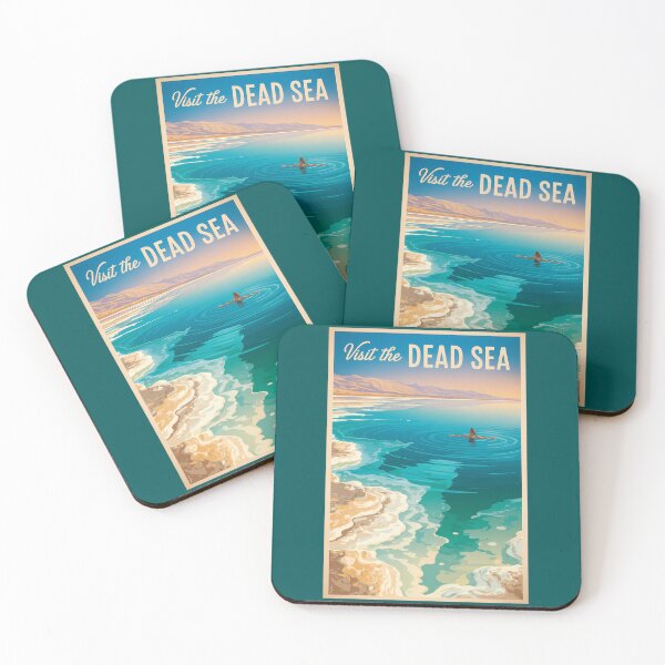 Item preview, Dead Sea Illustration Travel Art Vintage designed and sold by KrisSidDesigns.