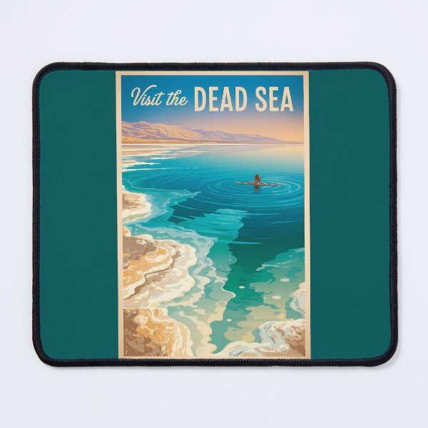 Item preview, Dead Sea Illustration Travel Art Vintage designed and sold by KrisSidDesigns.