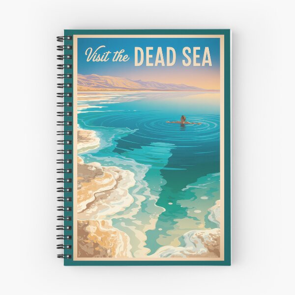 Item preview, Dead Sea Illustration Travel Art Vintage designed and sold by KrisSidDesigns.