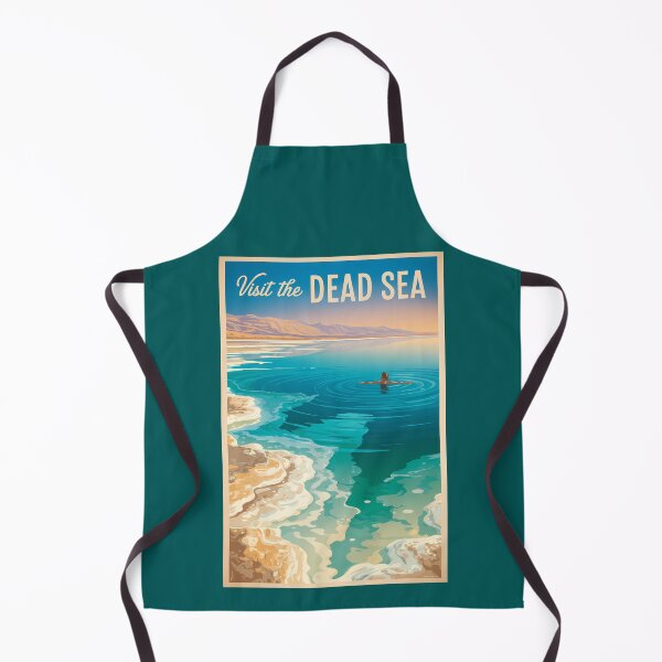 Item preview, Dead Sea Illustration Travel Art Vintage designed and sold by KrisSidDesigns.