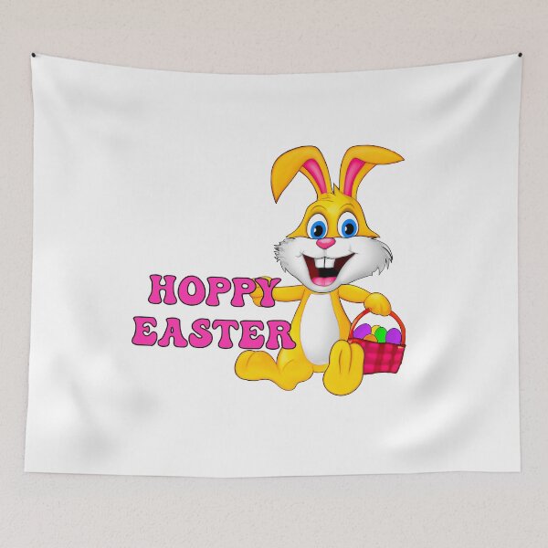 Item preview, Hoppy Easter Bunny with Colorful Egg Basket – Cute Holiday Design designed and sold by Vividality.