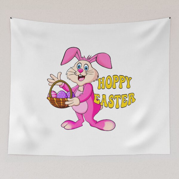 Item preview, Hoppy Easter Bunny with Colorful Egg Basket – Cute Holiday Design designed and sold by Vividality.
