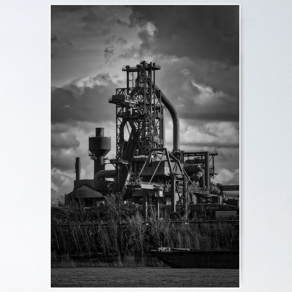 Item preview, Blast furnace in Duisburg Black and White Edition designed and sold by Ruhrpottpicture.