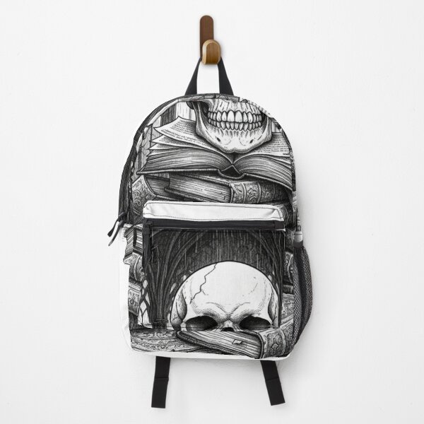 Item preview, Gothic Skull and Books Dark Academia Illustration designed and sold by ShoppingVillage.