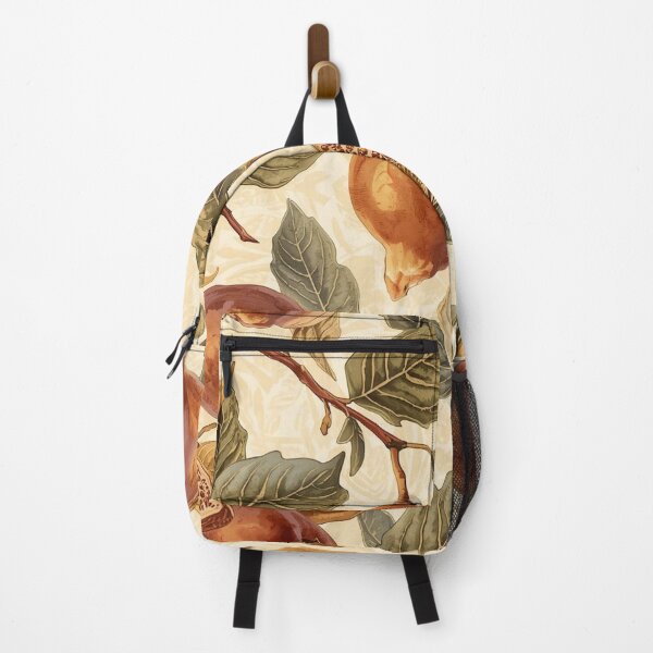 Item preview, Gilded Plums and Fig Leaves Pattern with Moths | Warm Terracotta Gold Botanical Design | Elegant Fruit Nature Print designed and sold by Esterlane.