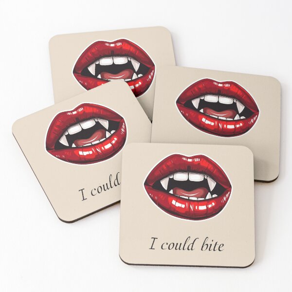 Item preview, Dark Red Vampire Lips – “I Could Bite” Gothic Illustration designed and sold by Mintiko2.