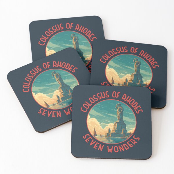Item preview, Colossus of Rhodes Illustration Seven Wonders Distressed Circle designed and sold by KrisSidDesigns.