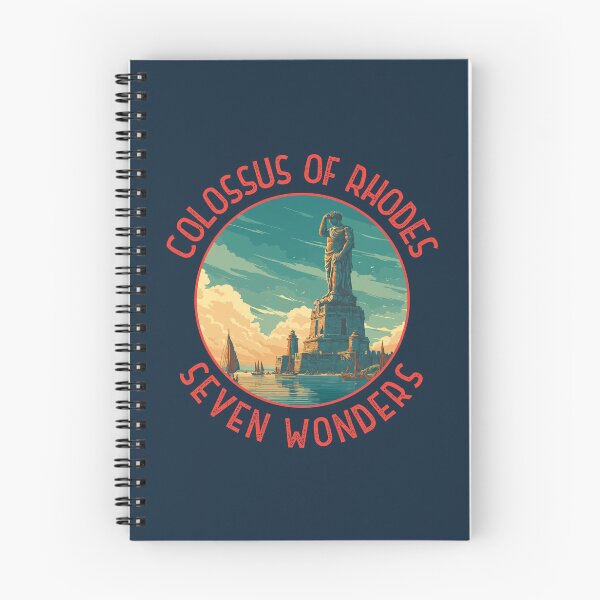 Item preview, Colossus of Rhodes Illustration Seven Wonders Distressed Circle designed and sold by KrisSidDesigns.