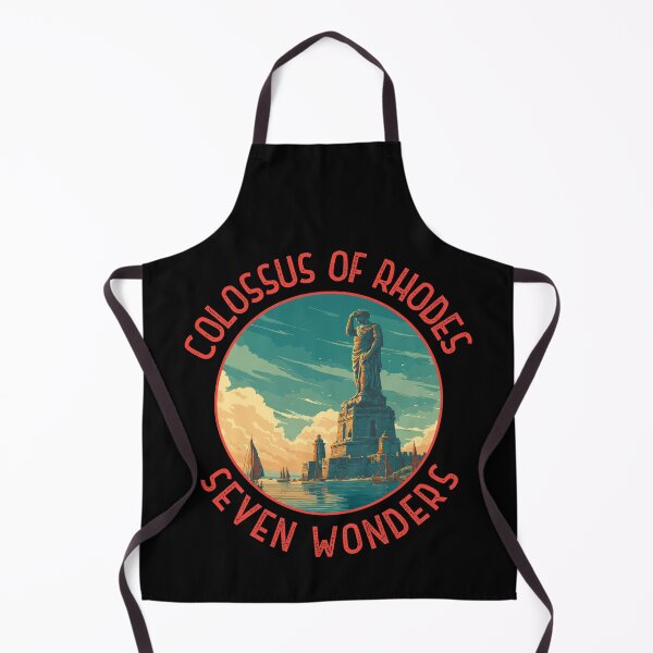 Item preview, Colossus of Rhodes Illustration Seven Wonders Distressed Circle designed and sold by KrisSidDesigns.