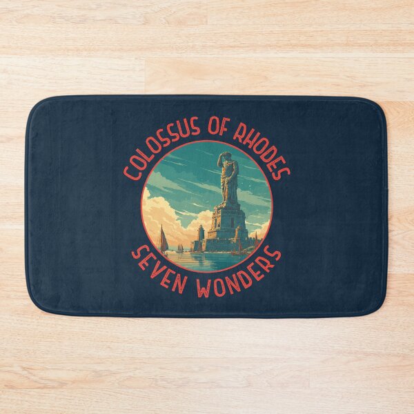 Item preview, Colossus of Rhodes Illustration Seven Wonders Distressed Circle designed and sold by KrisSidDesigns.