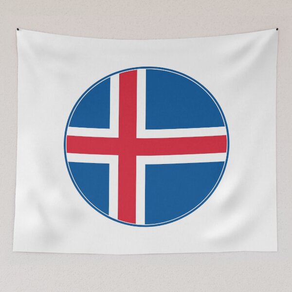 Item preview, Iceland Flag Circle Red White Nordic Cross designed and sold by NTGUILTY.