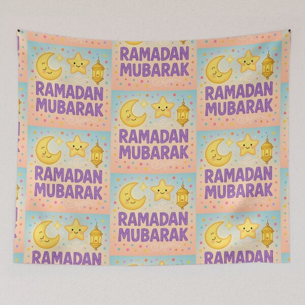 Item preview, Ramadan Mubarak Greeting Card (V.8) -Cute Lantern Moon and Star Design designed and sold by D-Islamic.