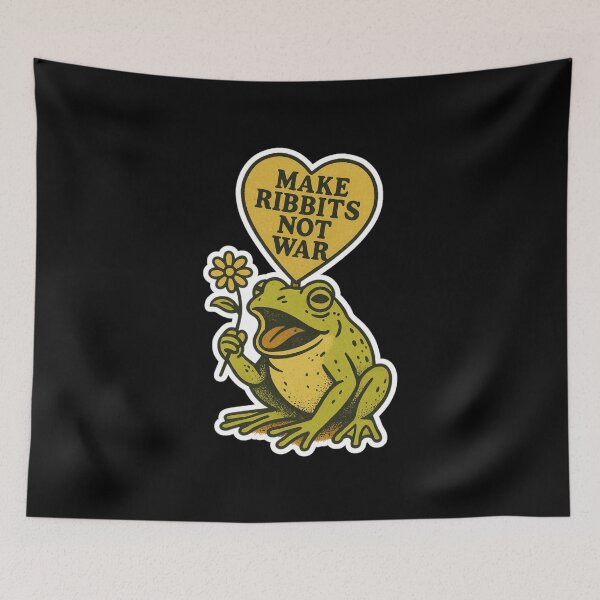 Item preview, Portland Frog – MAKE RIBBITS NOT WAR | Peace Frog Retro Stickers designed and sold by JacobKAurumhead.