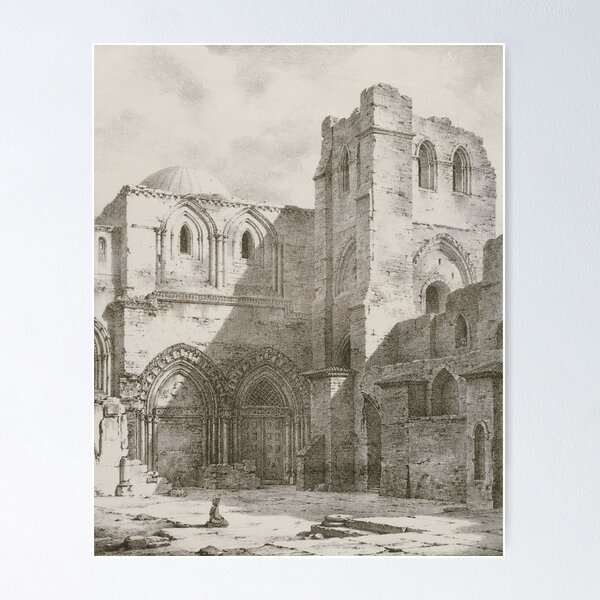 Item preview, Entrée de l'Église du St. Sépulcre (c.1818) – Lithograph by Louis-Jacques-Mandé Daguerre designed and sold by AlexeyevZurga.