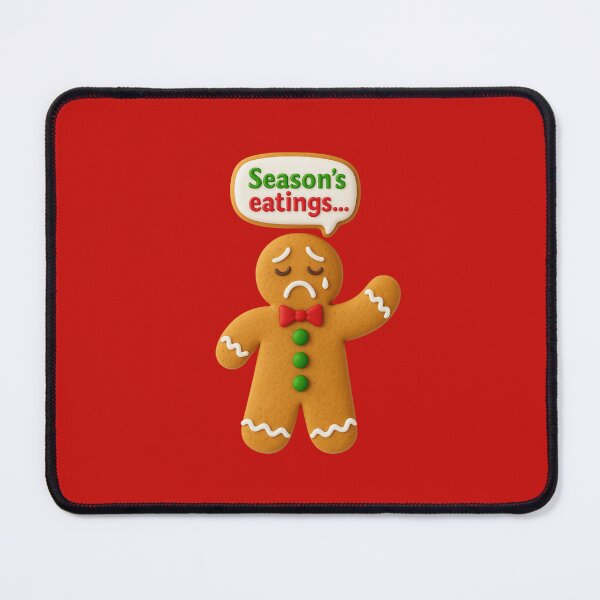 Item preview, Sad Gingerbread Man: "Season's Eatings..." | Dark Humor Christmas Pun T-Shirt & Sticker designed and sold by artecomm.