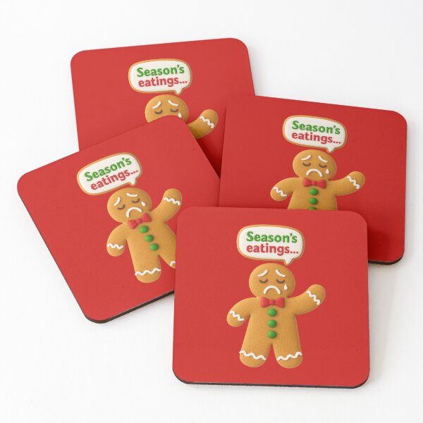 Item preview, Sad Gingerbread Man: "Season's Eatings..." | Dark Humor Christmas Pun T-Shirt & Sticker designed and sold by artecomm.