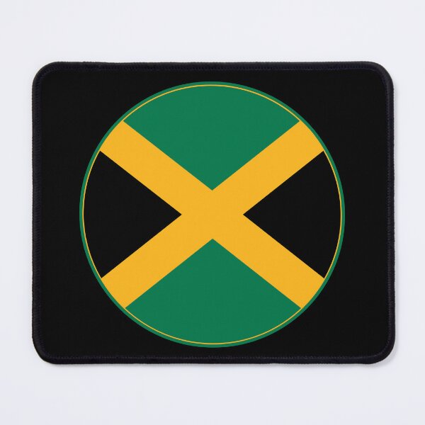 Item preview, Jamaica Flag Circle Diagonal Cross Design designed and sold by NTGUILTY.
