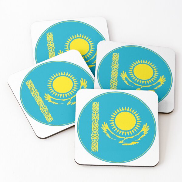 Item preview, Kazakhstan Flag Circle Golden Sun Eagle Design designed and sold by NTGUILTY.