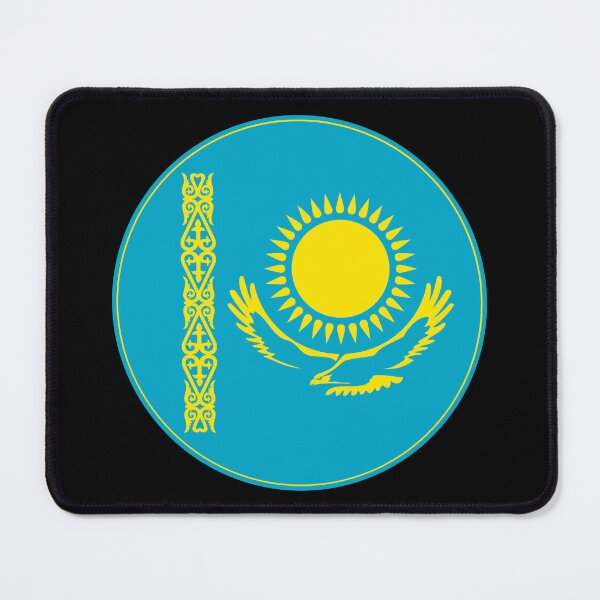 Item preview, Kazakhstan Flag Circle Golden Sun Eagle Design designed and sold by NTGUILTY.