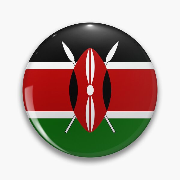 Item preview, Kenya Flag Circle Shield Spears Design designed and sold by NTGUILTY.