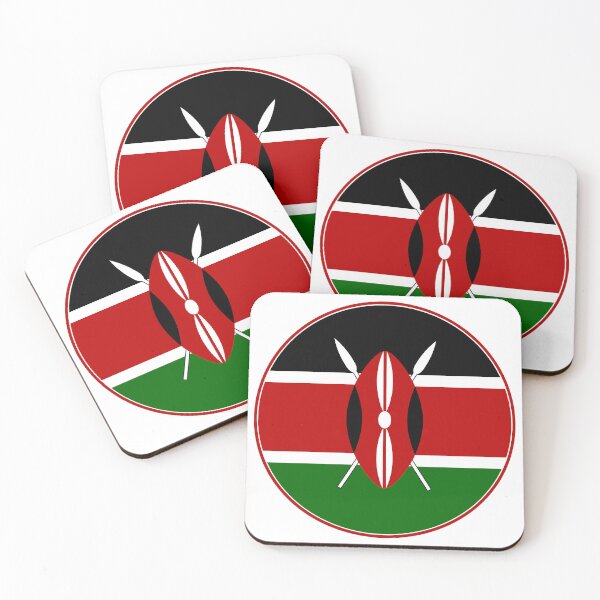 Item preview, Kenya Flag Circle Shield Spears Design designed and sold by NTGUILTY.