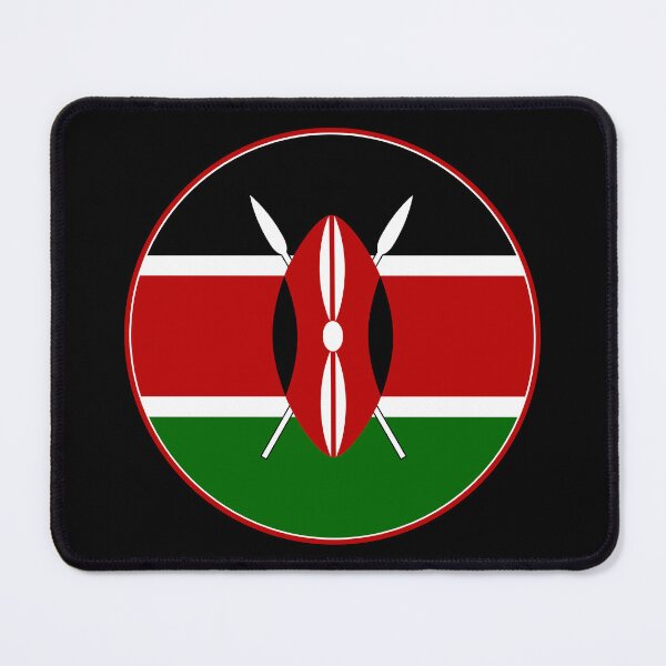 Item preview, Kenya Flag Circle Shield Spears Design designed and sold by NTGUILTY.