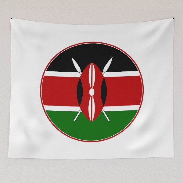 Item preview, Kenya Flag Circle Shield Spears Design designed and sold by NTGUILTY.