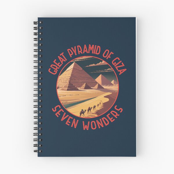 Item preview, Great Pyramid of Giza Illustration Seven Wonders Distressed Circle designed and sold by KrisSidDesigns.
