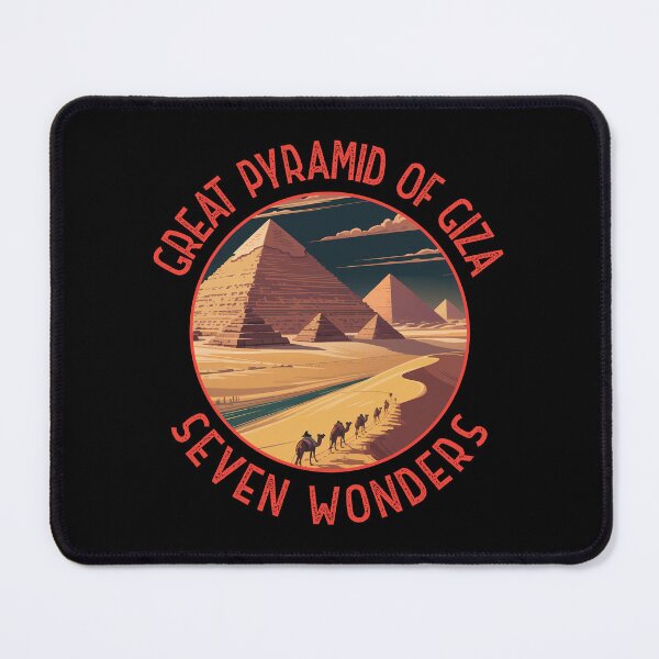 Item preview, Great Pyramid of Giza Illustration Seven Wonders Distressed Circle designed and sold by KrisSidDesigns.