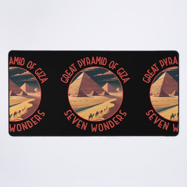Item preview, Great Pyramid of Giza Illustration Seven Wonders Distressed Circle designed and sold by KrisSidDesigns.