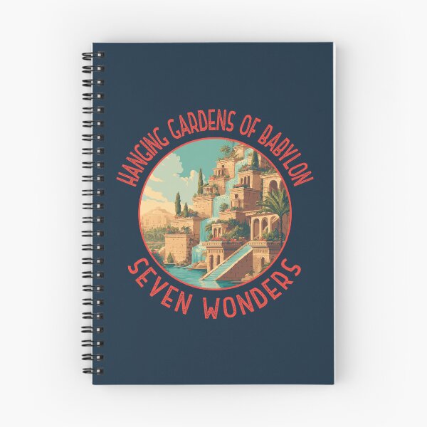 Item preview, Hanging Gardens of Babylon Illustration Seven Wonders Distressed Circle designed and sold by KrisSidDesigns.