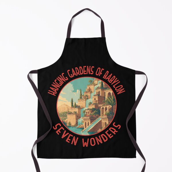 Item preview, Hanging Gardens of Babylon Illustration Seven Wonders Distressed Circle designed and sold by KrisSidDesigns.