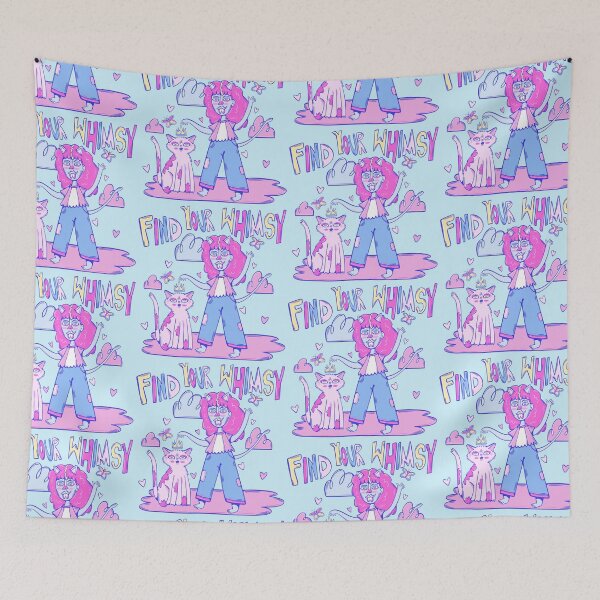 Item preview, find your whimsy - princess cat and girl in clouds designed and sold by crestfallenmermaid.