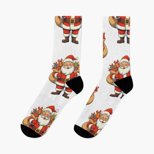 Item preview, Santa Claus with a bag of gifts standing in a winter designed and sold by SpaceartLilu.