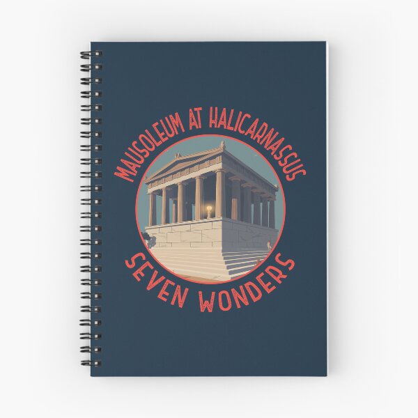 Item preview, Mausoleum at Halicarnassus Illustration Seven Wonders Distressed Circle designed and sold by KrisSidDesigns.