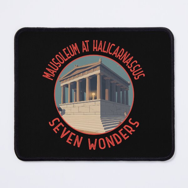 Item preview, Mausoleum at Halicarnassus Illustration Seven Wonders Distressed Circle designed and sold by KrisSidDesigns.