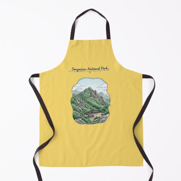 Item preview, watercolor outlined realistic illustration of Bukhansan National Park, designed and sold by PaintMeWorld.
