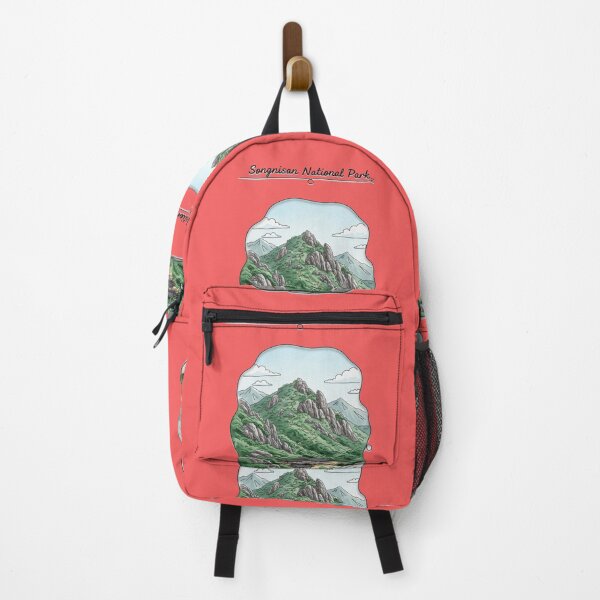 Item preview, watercolor outlined realistic illustration of Bukhansan National Park, designed and sold by PaintMeWorld.