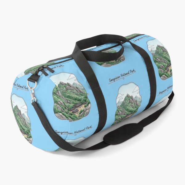 Item preview, watercolor outlined realistic illustration of Bukhansan National Park, designed and sold by PaintMeWorld.