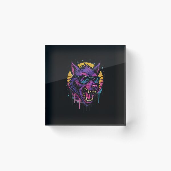 Item preview, Graffiti Neon Werewolf – Street Style Retro Beast designed and sold by BoldApparel.