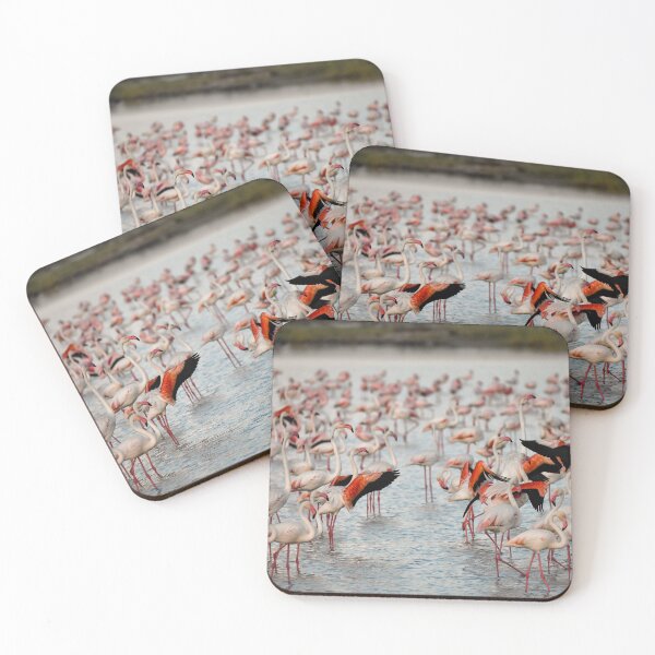 Item preview, Wings of Fire — Flamingos Dancing on the Water of Etosha designed and sold by DavideAntoniani.